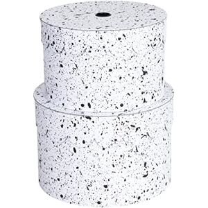 Bigso Box of Sweden Set of 2 Decorative Paper Round Storage Boxes with Lids Stackable Hat Box Style Storage Containers Small Box Organisers for Bits & Bobs Black Speckled Bigso Box of Sweden Set of 2 Decorative Paper Round Storage Boxes with Lids Stackable Hat Box Style Storage Containers Small Box Organisers for Bits & Bobs Black Speckled