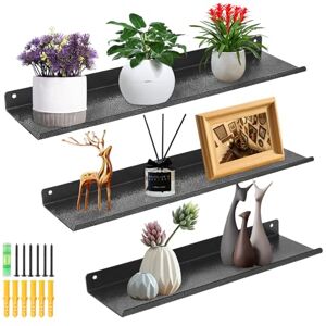 himaly Metal Wall Shelf, Floating Shelves, Wall Mounted Storage Shelves for Kitchen, Bathroom, Living Room, Bedroom, (Black, Set of 3) himaly Metal Wall Shelf, Floating Shelves, Wall Mounted Storage Shelves for Kitchen, Bathroom, Living Room, Bedroom, (Black, Set of 3)