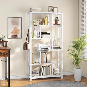 YITAHOME Bookcase, 6 Tier Tall Bookshelf with 4 Hooks Large Floorstanding Shelving Shelf Industrial Book Shelf with Steel Frame Display Shelf Units for Living Room Bedroom Home Office, Pure White YITAHOME Bookcase, 6 Tier Tall Bookshelf with 4 Hooks Large Floorstanding Shelving Shelf Industrial Book Shelf with Steel Frame Display Shelf Units for Living Room Bedroom Home Office, Pure White