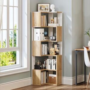 YITAHOME bookshelf, 6 Tier corner shelf, L-Shaped shelving unit, Floor Standing Bookcase, Display Storage Rack Shelving Unit Living Room Bedroom Home Office Study Room, 23.3"L x 15.2"W x 62.8" H, oak YITAHOME bookshelf, 6 Tier corner shelf, L-Shaped shelving unit, Floor Standing Bookcase, Display Storage Rack Shelving Unit Living Room Bedroom Home Office Study Room, 23.3"L x 15.2"W x 62.8" H, oak