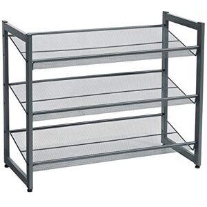 SONGMICS Shoe Rack, 3-Tier Stackable Shoe Storage Shelf, Metal Shoe Organiser with Adjustable Flat or Angled Shelves, 30.5 x 74 x 61.5 cm, Holds 9-12 Pairs, Cool Gray LMR03GB SONGMICS Shoe Rack, 3-Tier Stackable Shoe Storage Shelf, Metal Shoe Organiser with Adjustable Flat or Angled Shelves, 30.5 x 74 x 61.5 cm, Holds 9-12 Pairs, Cool Gray LMR03GB
