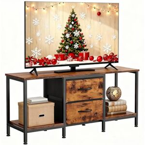YITAHOME TV Stand, TV Cabinet up to 47 Inch, TV Unit with 2 Fabric Drawers and 2 Open Shelves, 110 x 30 x 50cm Chest of Drawers for Living Room, Entertainment Room, Bedroom Furniture, Steel Frame YITAHOME TV Stand, TV Cabinet up to 47 Inch, TV Unit with 2 Fabric Drawers and 2 Open Shelves, 110 x 30 x 50cm Chest of Drawers for Living Room, Entertainment Room, Bedroom Furniture, Steel Frame
