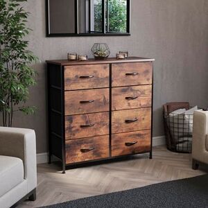Vida Designs Chorley 8 Drawer Chest Of Drawers Fabric Storage Organizer Unit With Wood Top, Metal Frame & Handles Ideal For Bedroom, Living Room, Nursery Rustic Brown (UKFR Certified) Vida Designs Chorley 8 Drawer Chest Of Drawers Fabric Storage Organizer Unit With Wood Top, Metal Frame & Handles Ideal For Bedroom, Living Room, Nursery Rustic Brown (UKFR Certified)