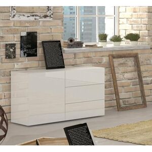 Dmora Sideboard Enrico, Kitchen sideboard with 1 door and 3 drawers, Living room buffet, Kitchen sideboard, 100% Made in Italy, cm 110x40h35, Glossy white Dmora Sideboard Enrico, Kitchen sideboard with 1 door and 3 drawers, Living room buffet, Kitchen sideboard, 100% Made in Italy, cm 110x40h35, Glossy white