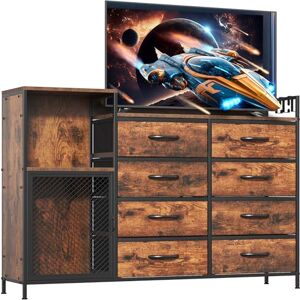 Feonase Large Chest of Drawers Bedroom, 8 Drawers Dresser with Shelf and Cabinet, Metal Frame, MDF Top Board, Versatile Organizer Storage Unit for Bedroom, Living Room, Rustic Brown Feonase Large Chest of Drawers Bedroom, 8 Drawers Dresser with Shelf and Cabinet, Metal Frame, MDF Top Board, Versatile Organizer Storage Unit for Bedroom, Living Room, Rustic Brown