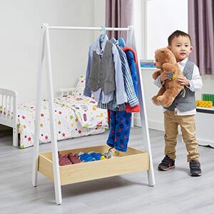 Liberty House Toys White and Pine Wooden Kids Dressing Rail Unit, MDF, 98.5cm H x 64.5cm W x 42cm D Liberty House Toys White and Pine Wooden Kids Dressing Rail Unit, MDF, 98.5cm H x 64.5cm W x 42cm D