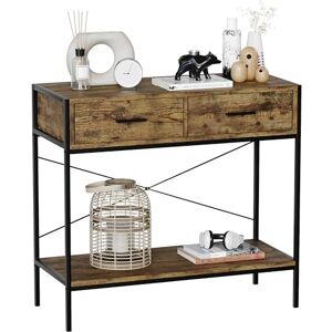 Vida Designs Brooklyn Console Table Hallway Living Room Rustic Shelf Industrial Storage Furniture (Dark Wood, 2 Drawer) Vida Designs Brooklyn Console Table Hallway Living Room Rustic Shelf Industrial Storage Furniture (Dark Wood, 2 Drawer)