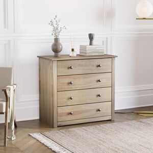 Vida Designs Panama 4 Drawer Chest Solid Pine Wood, Bedroom furniture, Waxed Oak Finish Vida Designs Panama 4 Drawer Chest Solid Pine Wood, Bedroom furniture, Waxed Oak Finish