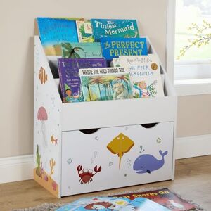 Home Source Children’s Storage Unit with 3 Shelves & Bottom Drawer – Kids’ Bookcase & Toy Organiser – Sealife Animal Design Home Source Children’s Storage Unit with 3 Shelves & Bottom Drawer – Kids’ Bookcase & Toy Organiser – Sealife Animal Design