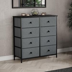 Vida Designs Chorley 8 Drawer Chest Of Drawers Fabric Storage Organizer Unit With Wood Top, Metal Frame & Handles Ideal For Bedroom, Living Room, Nursery Grey & Black (UKFR Certified) Vida Designs Chorley 8 Drawer Chest Of Drawers Fabric Storage Organizer Unit With Wood Top, Metal Frame & Handles Ideal For Bedroom, Living Room, Nursery Grey & Black (UKFR Certified)