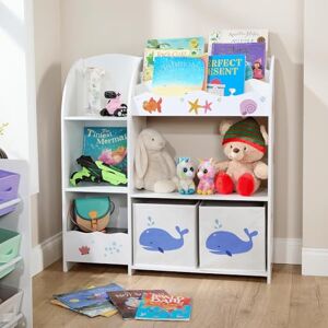 Home Source Children’s Storage Unit with 7 Shelves & 2 Fabric Drawers – Kids’ Bookcase & Toy Organiser – Sealife Animal Design Home Source Children’s Storage Unit with 7 Shelves & 2 Fabric Drawers – Kids’ Bookcase & Toy Organiser – Sealife Animal Design