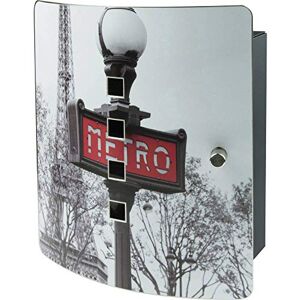 Burg-Wächter Burg Wächter 6204/10 Ni Paris Metro Key Box with Motif, 10 Hooks, Stainless Steel Door with 90° Opening Angle and Magnetic Closure, Black/Stainless Steel Burg-Wächter Burg Wächter 6204/10 Ni Paris Metro Key Box with Motif, 10 Hooks, Stainless Steel Door with 90° Opening Angle and Magnetic Closure, Black/Stainless Steel