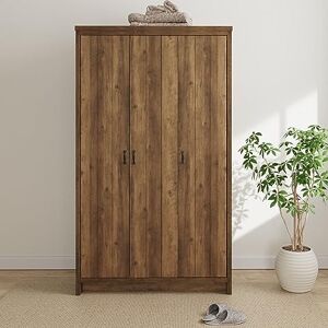 GFW Boston 3 Door Wardrobe Hanging Rails Storage Unit Bedroom Knotty Oak GFW Boston 3 Door Wardrobe Hanging Rails Storage Unit Bedroom Knotty Oak