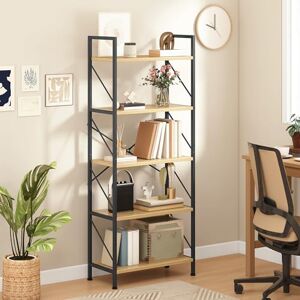 DWVO 5 Tiers Book Shelf, Wood and Metal Bookcase Storage Organizer, Industrial Bookshelf Tall Shelving Unit Display Rack for Living Room Kitchen Bedroom, Black Book Rack DWVO 5 Tiers Book Shelf, Wood and Metal Bookcase Storage Organizer, Industrial Bookshelf Tall Shelving Unit Display Rack for Living Room Kitchen Bedroom, Black Book Rack