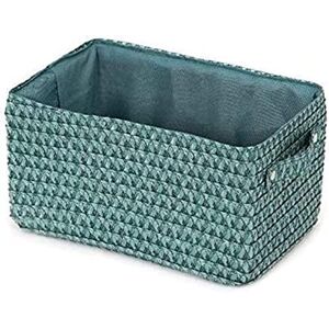 Compactor Rectangle Storage Basket with Pull Handle, Woven Storage Box Reinforced with Cardboard, For Cupboard, Desk and Shelf Storage, Green with Matching Inner Lining, Lilou Range Compactor Rectangle Storage Basket with Pull Handle, Woven Storage Box Reinforced with Cardboard, For Cupboard, Desk and Shelf Storage, Green with Matching Inner Lining, Lilou Range