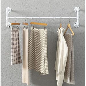 CTHTESY Industrial Pipe Clothes Racks, Wall Mounted Garment Racks, Space-Saving Display Hanging Clothing Racks, Heavy Duty Steampunk Detachable Multi-Purpose Hanging Rod for Closet Storage, Black (White) CTHTESY Industrial Pipe Clothes Racks, Wall Mounted Garment Racks, Space-Saving Display Hanging Clothing Racks, Heavy Duty Steampunk Detachable Multi-Purpose Hanging Rod for Closet Storage, Black (White)