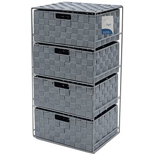 JVL Vichy 4 Drawer Wide Nylon Storage Tower JVL Vichy 4 Drawer Wide Nylon Storage Tower