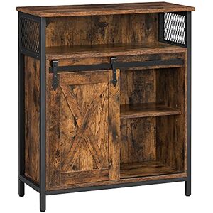 VASAGLE Storage Cabinet, Sideboard, with Sliding Barn Door, Open Compartment, Adjustable Shelf, Industrial Style, for Entryway, Living Room, Kitchen, Office, Rustic Brown and Black LSC089B01 VASAGLE Storage Cabinet, Sideboard, with Sliding Barn Door, Open Compartment, Adjustable Shelf, Industrial Style, for Entryway, Living Room, Kitchen, Office, Rustic Brown and Black LSC089B01