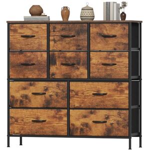 Feonase Chest of Drawers, Bedroom Tall Dresser with 10 Fabric Drawers, Metal Frame & MDF Wood Top, Adjustable Feet, Storage Organizer Unit for Bedroom, Closet, Living Room, Hallway Rustic Brown Feonase Chest of Drawers, Bedroom Tall Dresser with 10 Fabric Drawers, Metal Frame & MDF Wood Top, Adjustable Feet, Storage Organizer Unit for Bedroom, Closet, Living Room, Hallway Rustic Brown