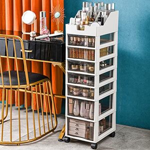 BAKAJI Space-Saving Chest with Drawers Shelves Storage Clear Polypropylene Trolley with 4 Wheels and Sturdy White Structure, Multi-Purpose Organizer, Large Capacity (7 Drawers) BAKAJI Space-Saving Chest with Drawers Shelves Storage Clear Polypropylene Trolley with 4 Wheels and Sturdy White Structure, Multi-Purpose Organizer, Large Capacity (7 Drawers)