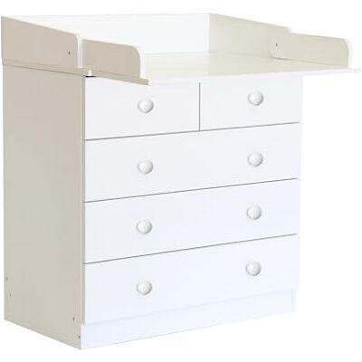 Kidsaw Kudl Kids 5 Drawer Changing Unit - White Kidsaw Kudl Kids 5 Drawer Changing Unit - White