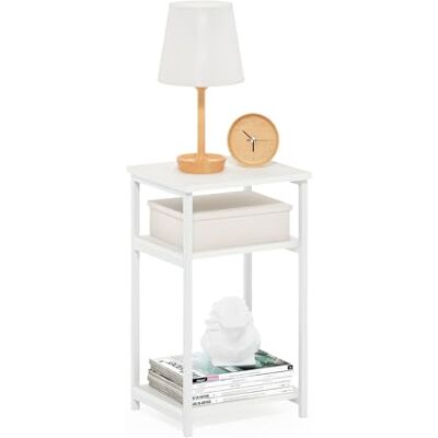 Furinno Just 3-Tier Industrial Metal Frame End Table - Living Room Storage Furinno Just 3-Tier Industrial Metal Frame End Table - Living Room Storage