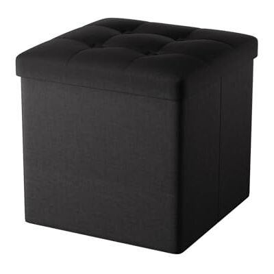Oak & Tea Storage Ottoman, Foldable Storage Bench, Small Footrest, Cube Storage Unit, 3 Storage Boxes with Lid, Footstool, Comfy Toy Chest for Bedroom Living Room, Black 30x30x30cm Oak & Tea Storage Ottoman, Foldable Storage Bench, Small Footrest, Cube Storage Unit, 3 Storage Boxes with Lid, Footstool, Comfy Toy Chest for Bedroom Living Room, Black 30x30x30cm