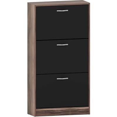 Vida Designs - 3-Drawer Walnut Black - Walnut Vida Designs - 3-Drawer Walnut Black - Walnut
