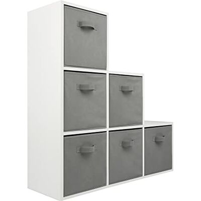 Charles Jacobs - 6-Cube Storage - White - 3-Tier - Bookcase Charles Jacobs - 6-Cube Storage - White - 3-Tier - Bookcase