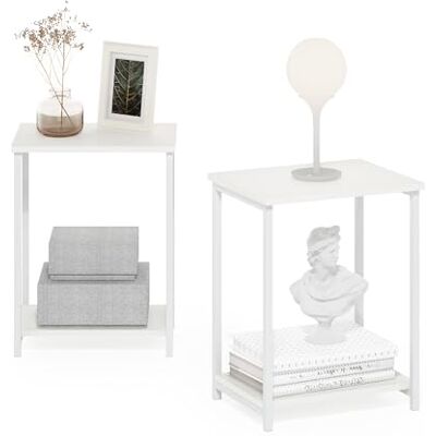 Furinno Simplistic Industrial Metal Frame End Table 2-Pack - End Table Furinno Simplistic Industrial Metal Frame End Table 2-Pack - End Table