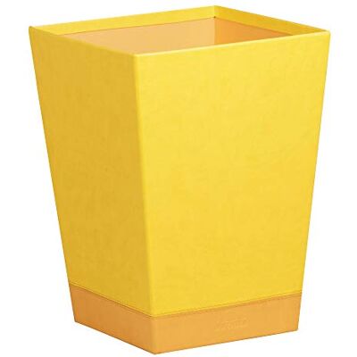 Rhodiarama Paper Basket - Italian Faux Leather 27x27x32 cm - Jonquille Rhodiarama Paper Basket - Italian Faux Leather 27x27x32 cm - Jonquille