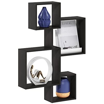 Furinno Rossi Interweave Wall Mount Floating Cube Shelf - Wall Shelf Furinno Rossi Interweave Wall Mount Floating Cube Shelf - Wall Shelf