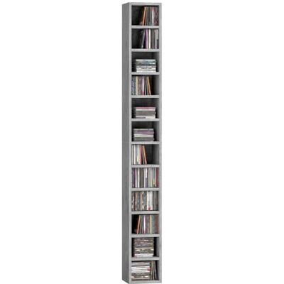 HOMCOM 204 CD Storage Unit Narrow CD Rack 12 Tiers 175 cm, Grey Tall Storage Shelf, Storage Tower, Living Room, Home Office, Study Room HOMCOM 204 CD Storage Unit Narrow CD Rack 12 Tiers 175 cm, Grey Tall Storage Shelf, Storage Tower, Living Room, Home Office, Study Room