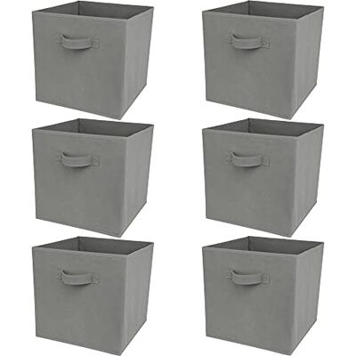 Charles Jacobs - 6 Cube White - Grey Drawers - Bookcase Charles Jacobs - 6 Cube White - Grey Drawers - Bookcase