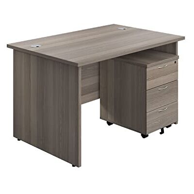 Unbranded - 1200X800 Panel Rectangular Desk - Grey Oak - Desk Unbranded - 1200X800 Panel Rectangular Desk - Grey Oak - Desk