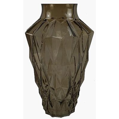 Leaf 30cm Brown Geometric Glass Vase - Vase Leaf 30cm Brown Geometric Glass Vase - Vase