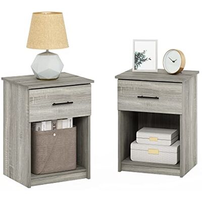 Furinno Tidur Nightstand - Handle, Drawer - Nightstand Furinno Tidur Nightstand - Handle, Drawer - Nightstand