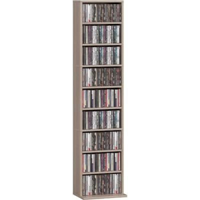 HOMCOM 260 CD/120 DVD Storage Unit with 9 Compartments, Natural Wood Finish Blu-ray Media Storage Shelf, 6 Adjustable Shelves, CD Tower, Living Room, Bedroom, Office HOMCOM 260 CD/120 DVD Storage Unit with 9 Compartments, Natural Wood Finish Blu-ray Media Storage Shelf, 6 Adjustable Shelves, CD Tower, Living Room, Bedroom, Office