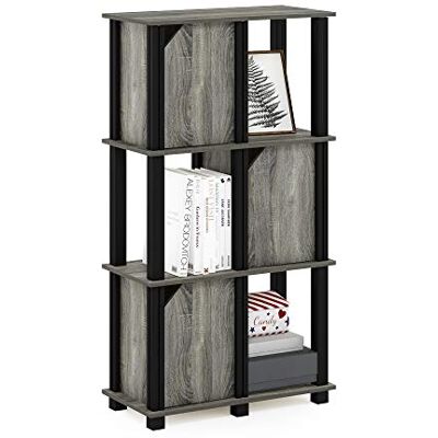 Furinno - Brahms 4-Tier - French Oak/Black - Storage Shelf Furinno - Brahms 4-Tier - French Oak/Black - Storage Shelf