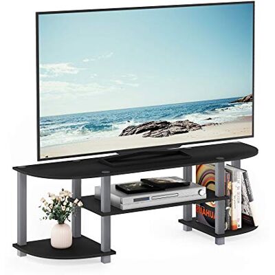 Furinno TURN-S-TUBE TV Stand, Wide Entertainment Center, TV Console for TV up to 55 Inch, for Living Room, Bedroom, Black, 3-Tier Furinno TURN-S-TUBE TV Stand, Wide Entertainment Center, TV Console for TV up to 55 Inch, for Living Room, Bedroom, Black, 3-Tier