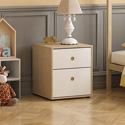 Junior Vida Neptune 2 Drawer Bedside Table Cabinet Chest of Drawers Bedroom Storage Children's Kids Furniture (White & Oak) Junior Vida Neptune 2 Drawer Bedside Table Cabinet Chest of Drawers Bedroom Storage Children's Kids Furniture (White & Oak)