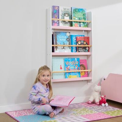Liberty House Toys Kids Picture Book Wall Bookshelf White & Pink Liberty House Toys Kids Picture Book Wall Bookshelf White & Pink