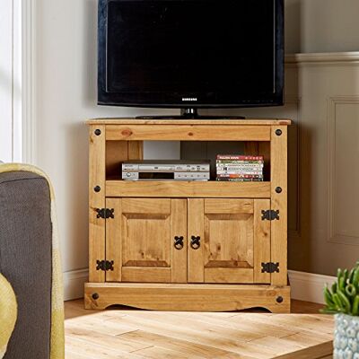 Home Source Corona TV Stand Pine 2 Door Television Cabinet Corner Unit Mexican Solid Wood Home Source Corona TV Stand Pine 2 Door Television Cabinet Corner Unit Mexican Solid Wood