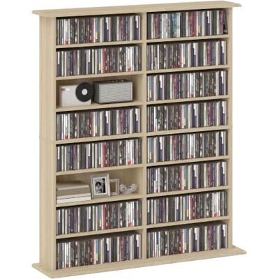 Homcom CD Storage Unit - Natural - Office Storage Shelf Homcom CD Storage Unit - Natural - Office Storage Shelf