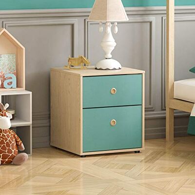 Junior Vida Neptune 2 Drawer Bedside Table Cabinet Chest of Drawers Bedroom Storage Children's Kids Furniture (Blue & Oak) Junior Vida Neptune 2 Drawer Bedside Table Cabinet Chest of Drawers Bedroom Storage Children's Kids Furniture (Blue & Oak)