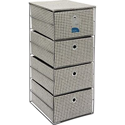 JVL Silva 4 Drawer Wide Fabric Storage Tower - Storage Tower JVL Silva 4 Drawer Wide Fabric Storage Tower - Storage Tower