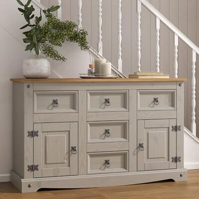 Mews - Corona Grey Sideboard - Grey - 2 Door - 5 Drawer - Sideboard Mews - Corona Grey Sideboard - Grey - 2 Door - 5 Drawer - Sideboard