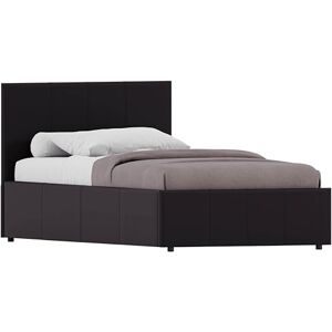 Vida Designs Lisbon Single Bed, 3Ft Ottoman Bed Frame Upholstered Faux Leather Headboard Low Foot End Bedroom Furniture, Brown (UKFR Certified) Vida Designs Lisbon Single Bed, 3Ft Ottoman Bed Frame Upholstered Faux Leather Headboard Low Foot End Bedroom Furniture, Brown (UKFR Certified)