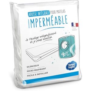 SWEET NIGHT Sweetnight – Full Mattress Cover 200 x 200 cm Waterproof and Micro Breathable Mattress Protector Fully Protects Your Mattress Zip Soft and Silent Washable at 90°C SWEET NIGHT Sweetnight – Full Mattress Cover 200 x 200 cm Waterproof and Micro Breathable Mattress Protector Fully Protects Your Mattress Zip Soft and Silent Washable at 90°C