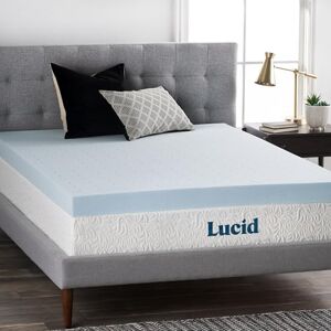 LUCID 4 Inch Gel Memory Foam Mattress Topper-Ventilated Design-Ultra Plush-Queen LUCID 4 Inch Gel Memory Foam Mattress Topper-Ventilated Design-Ultra Plush-Queen